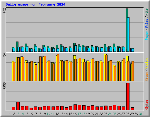 Daily usage for February 2024