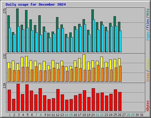 Daily usage for December 2024