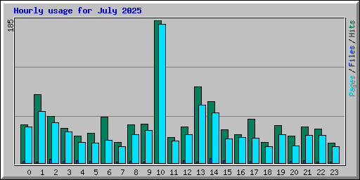 Hourly usage for July 2025