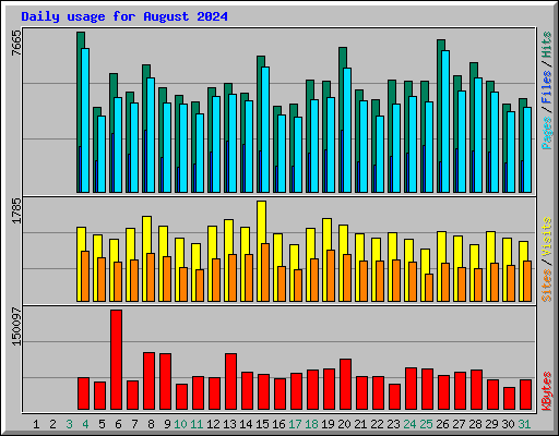 Daily usage for August 2024