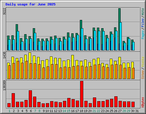 Daily usage for June 2025